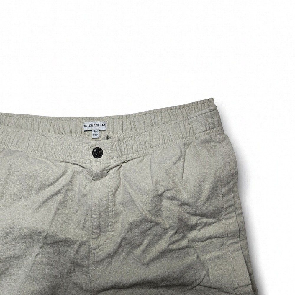 Peter Millar Crown Weekend Shorts Mens XL Beige Elastic Waist 2-Way Stretch - Picture 2 of 7